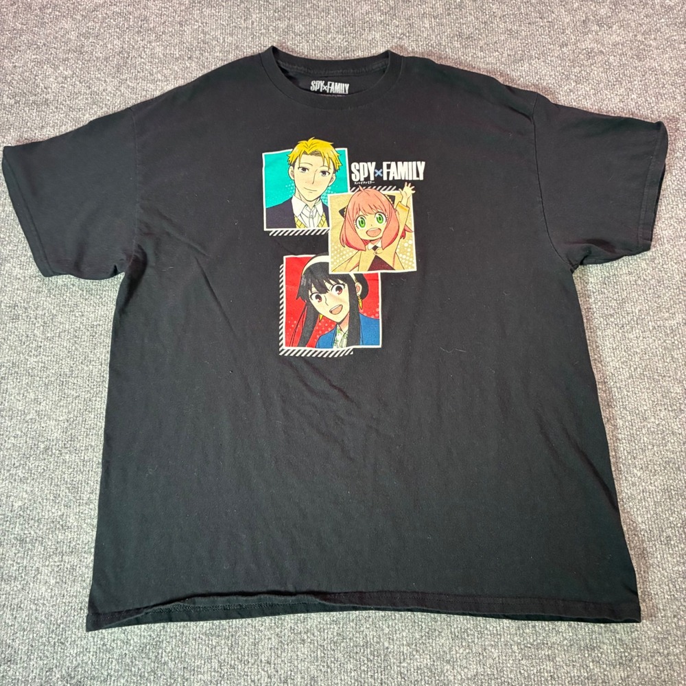 Spy x Family Graphic Tee Men XL Black Excellent Crunchyroll Anime‎ Anya Loid Yor